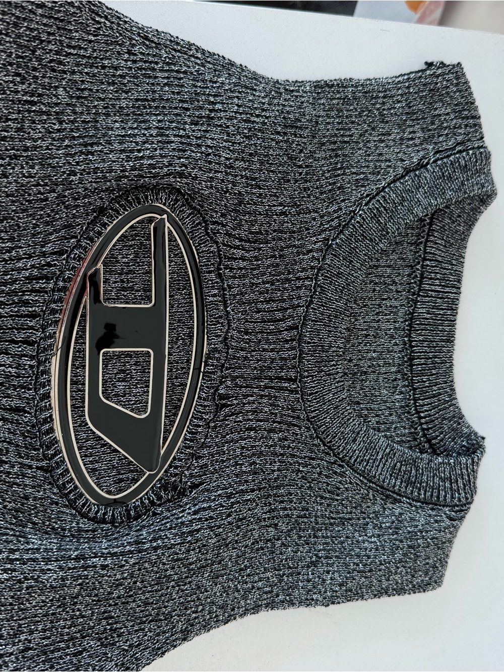 Diesel Grey Knit Sweater with Emblem